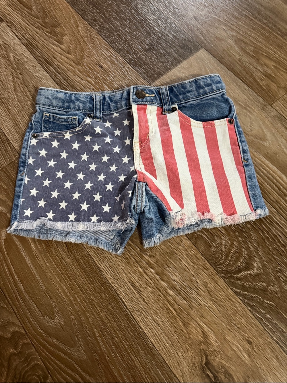 Cat & Jack Patriotic Star & Stripe Denim Shorts - Red, Blue, White
